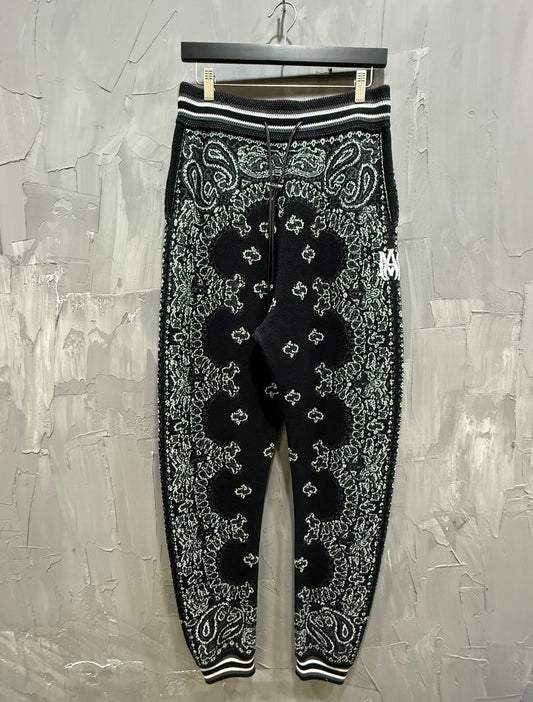 AMIRI MA PAISLEY SWEATPANTS BLACK