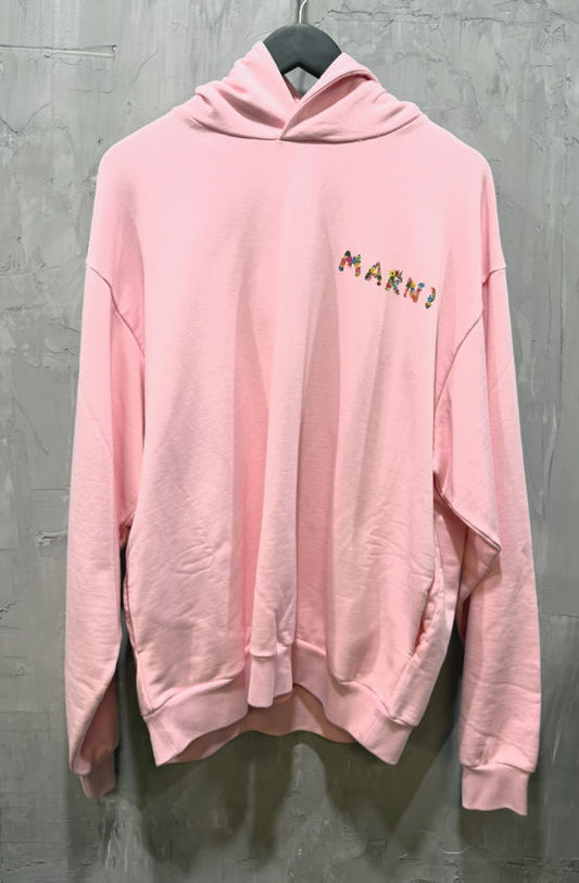 Marni collage bouquet hoodie pink