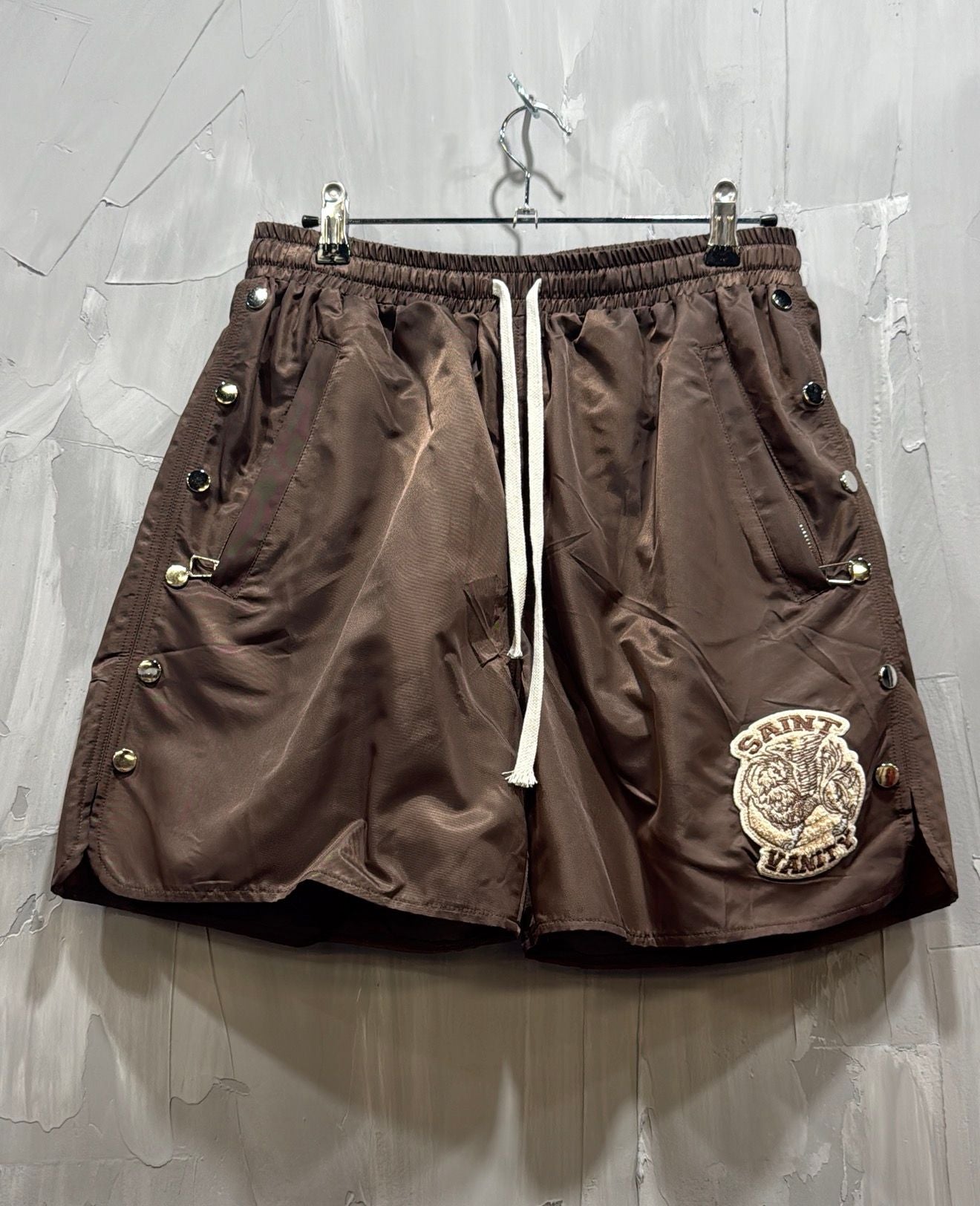 SAINT VANITY NYLON SHORTS BROWN