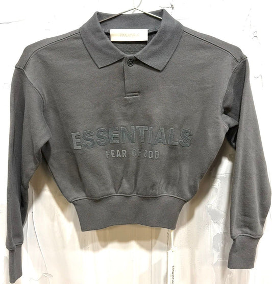 Fear of God Essentials Kids Dark Grey Polo L/S