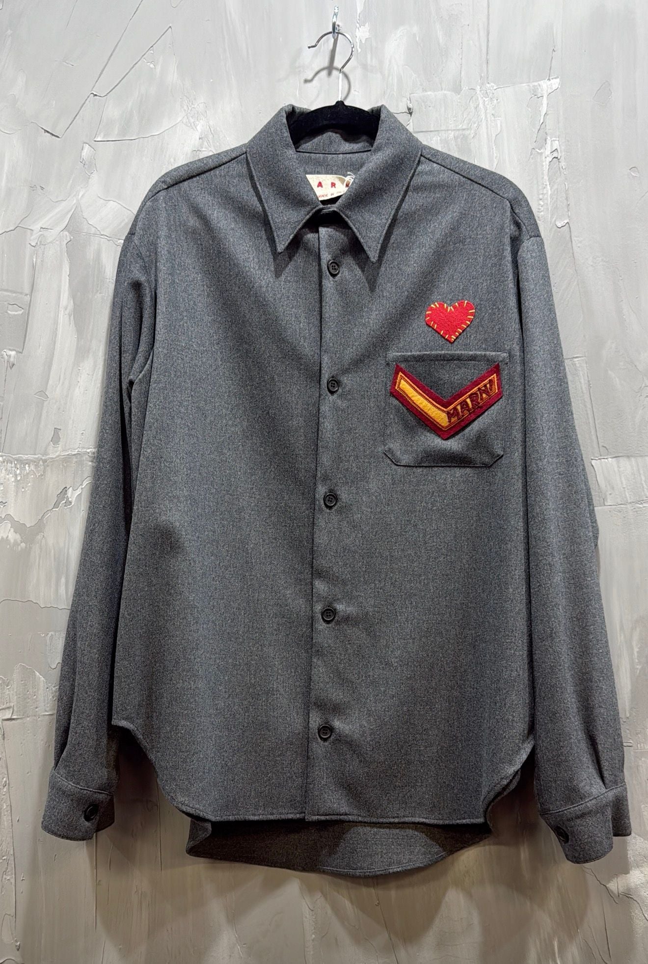 COMPACT WOOL FLANNEL SHIRTS GRANITE
