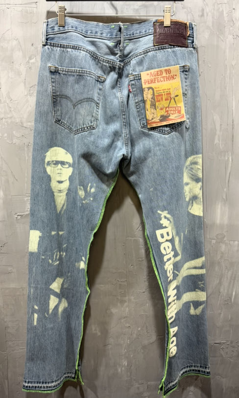 Better With Age Graphic Reconstructed Andy Warhol Jeans