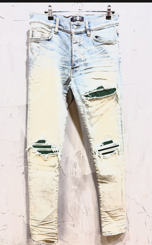 Amiri MX1 suede Aged Indigo/Green
