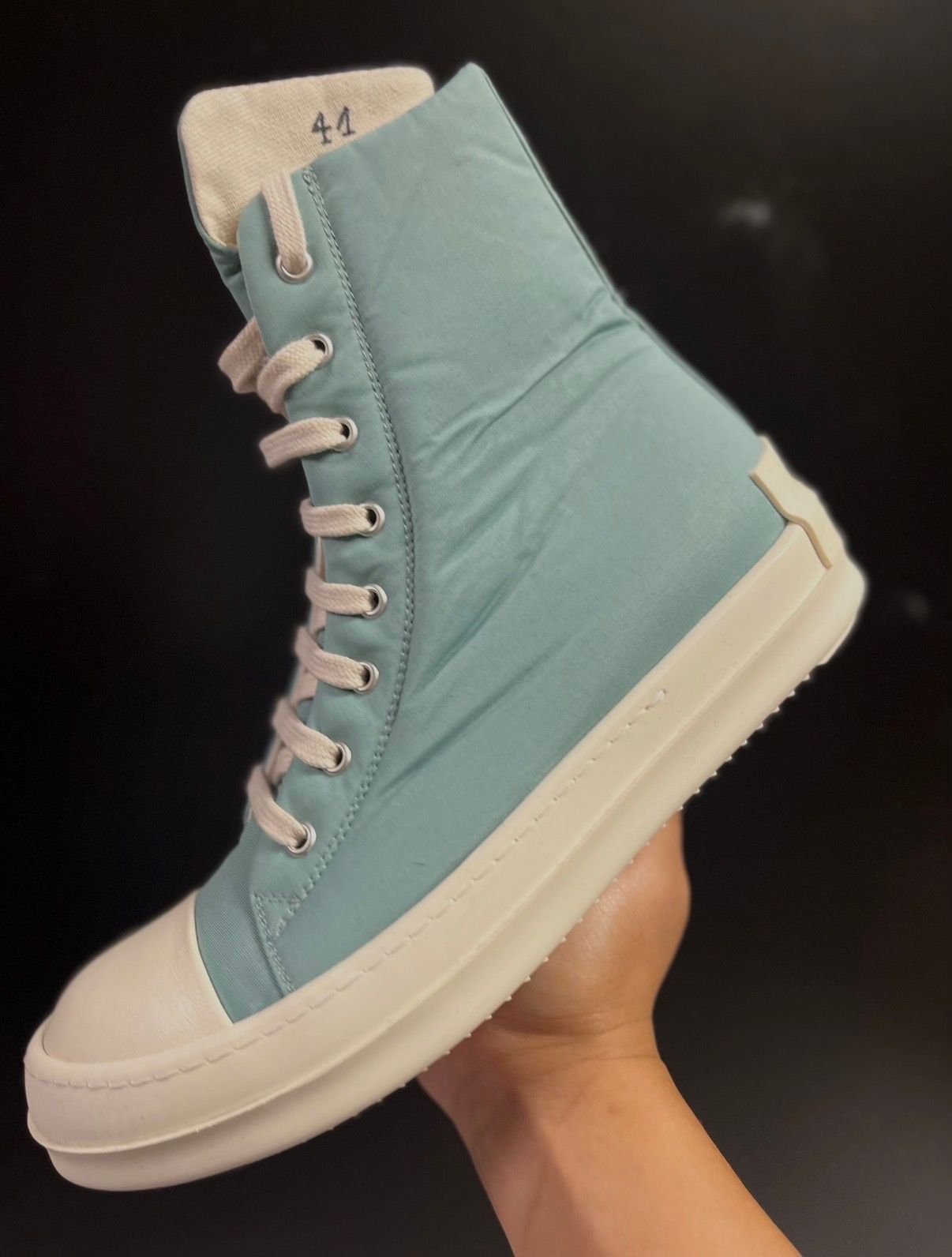 Rick Owens DRKSHDW High Top Aqua/Milk
