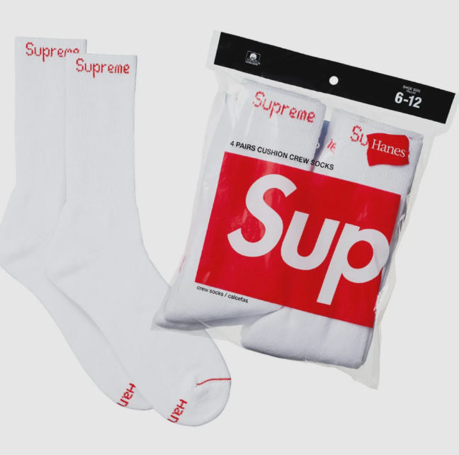Supreme Hanes socks white