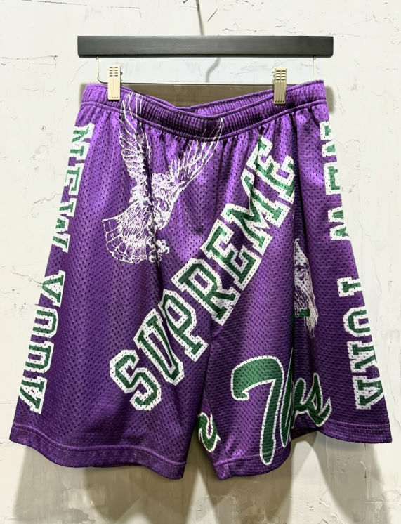 Supreme varsity mesh shorts purple