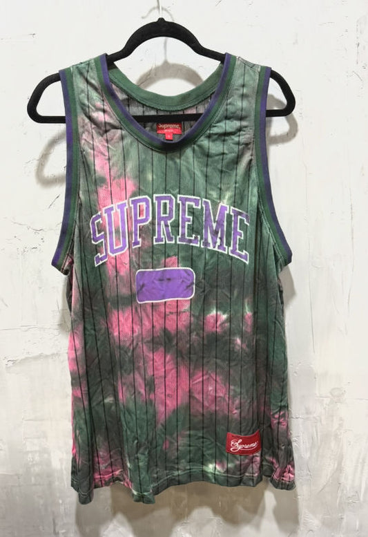 Supreme dyed basketball jersey green