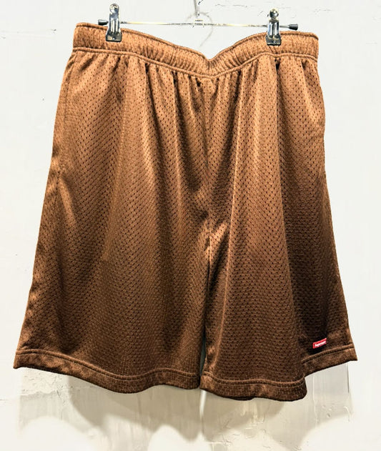 Supreme baggy small box logo mesh shorts brown