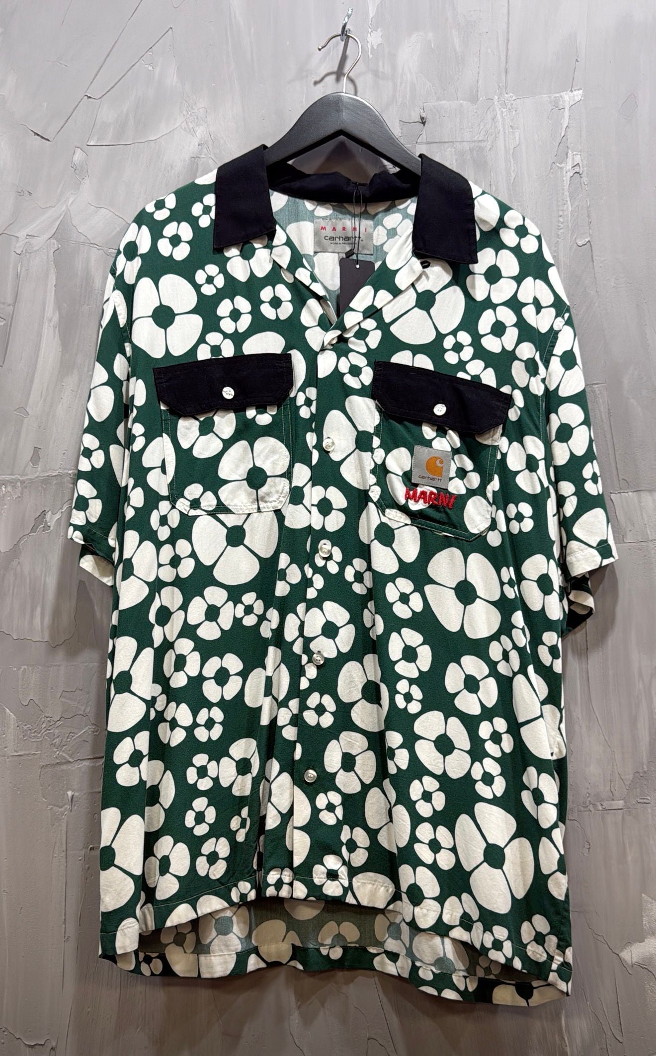 MARNI X CARHARTT FLORAL SHIRT GREEN - Used/Worn