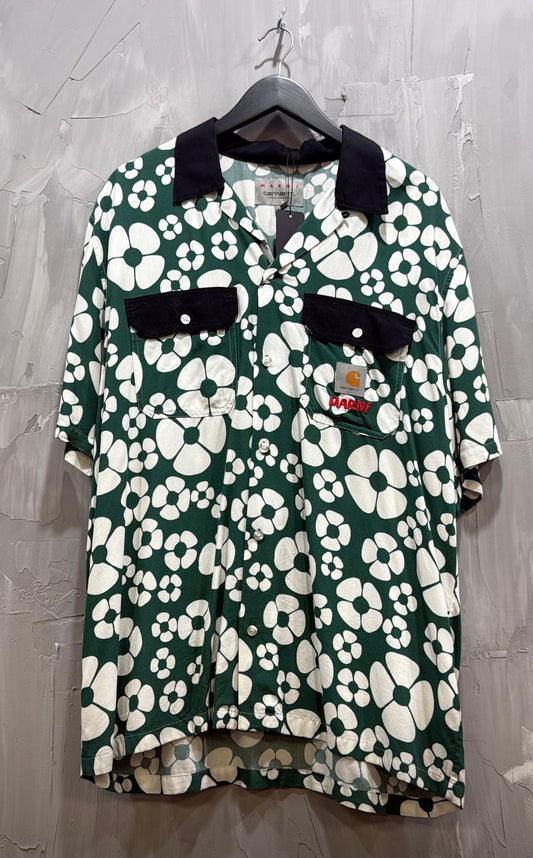 MARNI X CARHARTT FLORAL SHIRT GREEN - Used/Worn