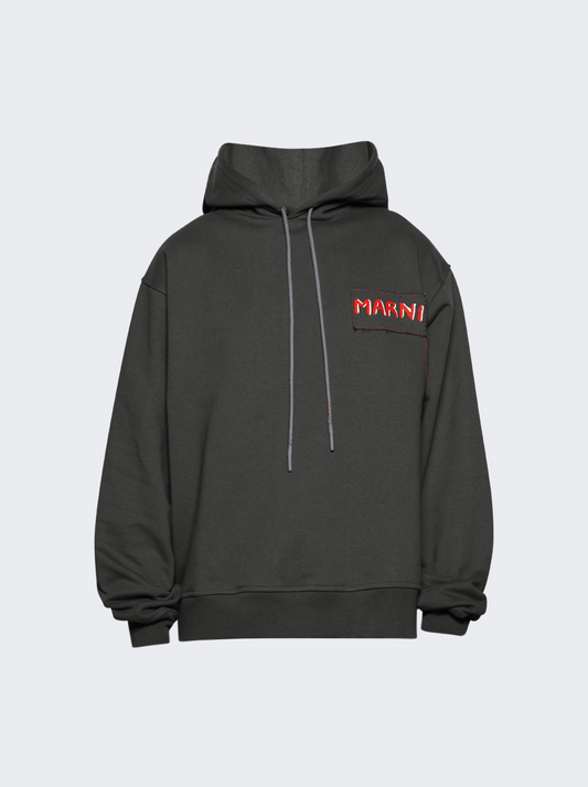 MARNI LOOP BACK JERSEY HOODIE