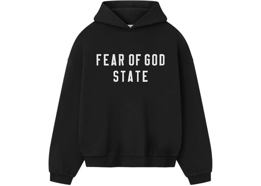 Fear of God Essentials 90's Fleece Hoodie Jet Black