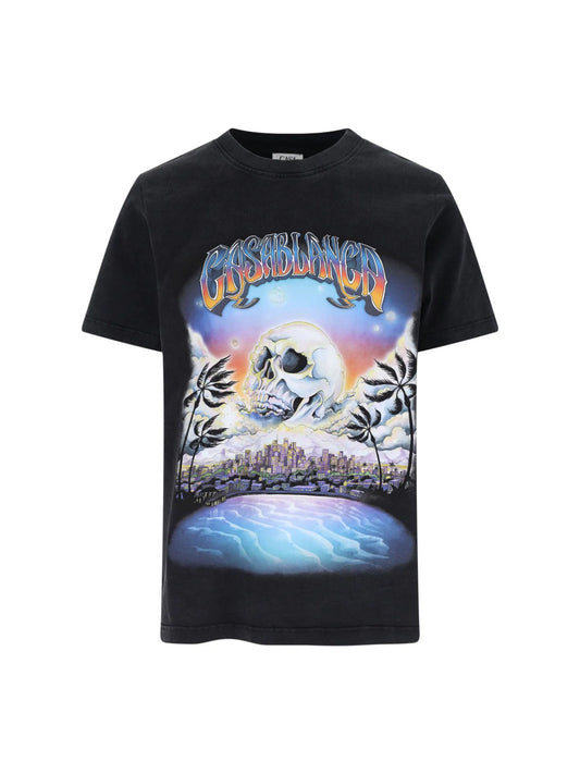 Casablanca skull Graphic Printed Crewneck T-Shirt
