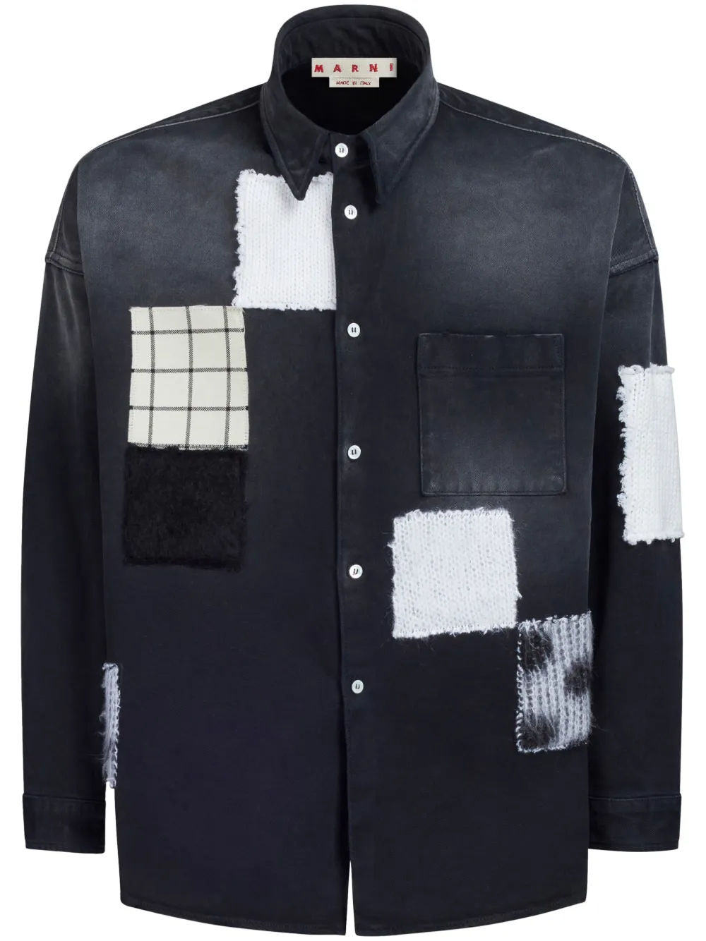 Marni black patch denim jacket