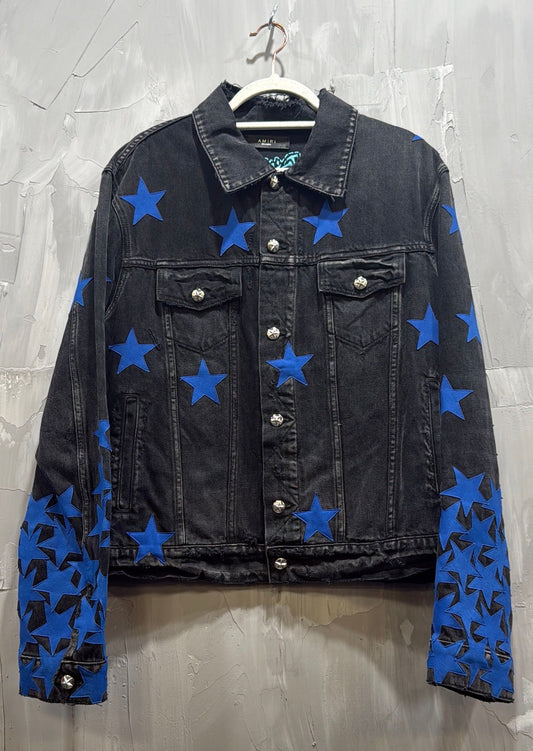 AMIRI CHEMIST ULTRA SUEDE JACKET BLUE