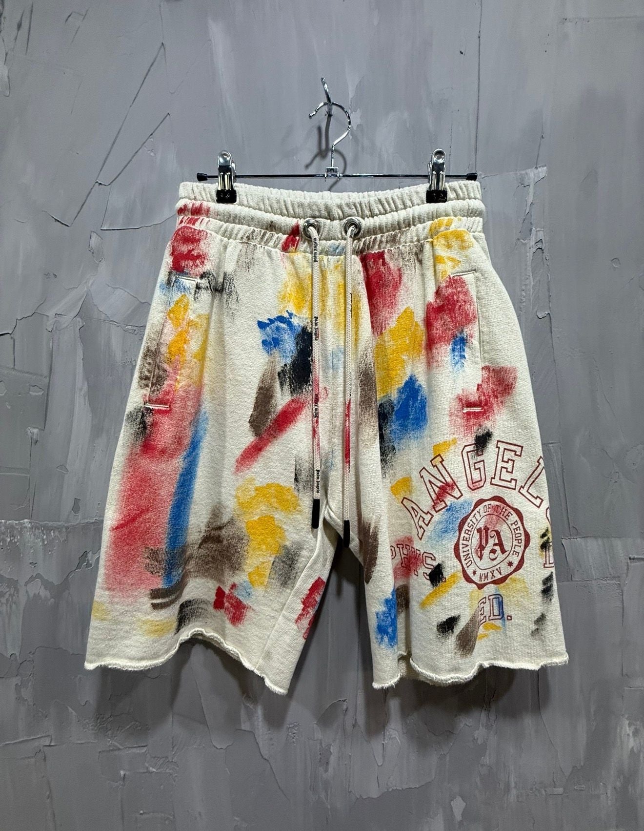 Palm Angels Paint Splatter Terry Sweat Shorts