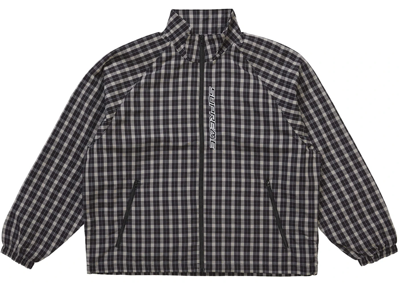 Supreme Plaid Track Jacket Black