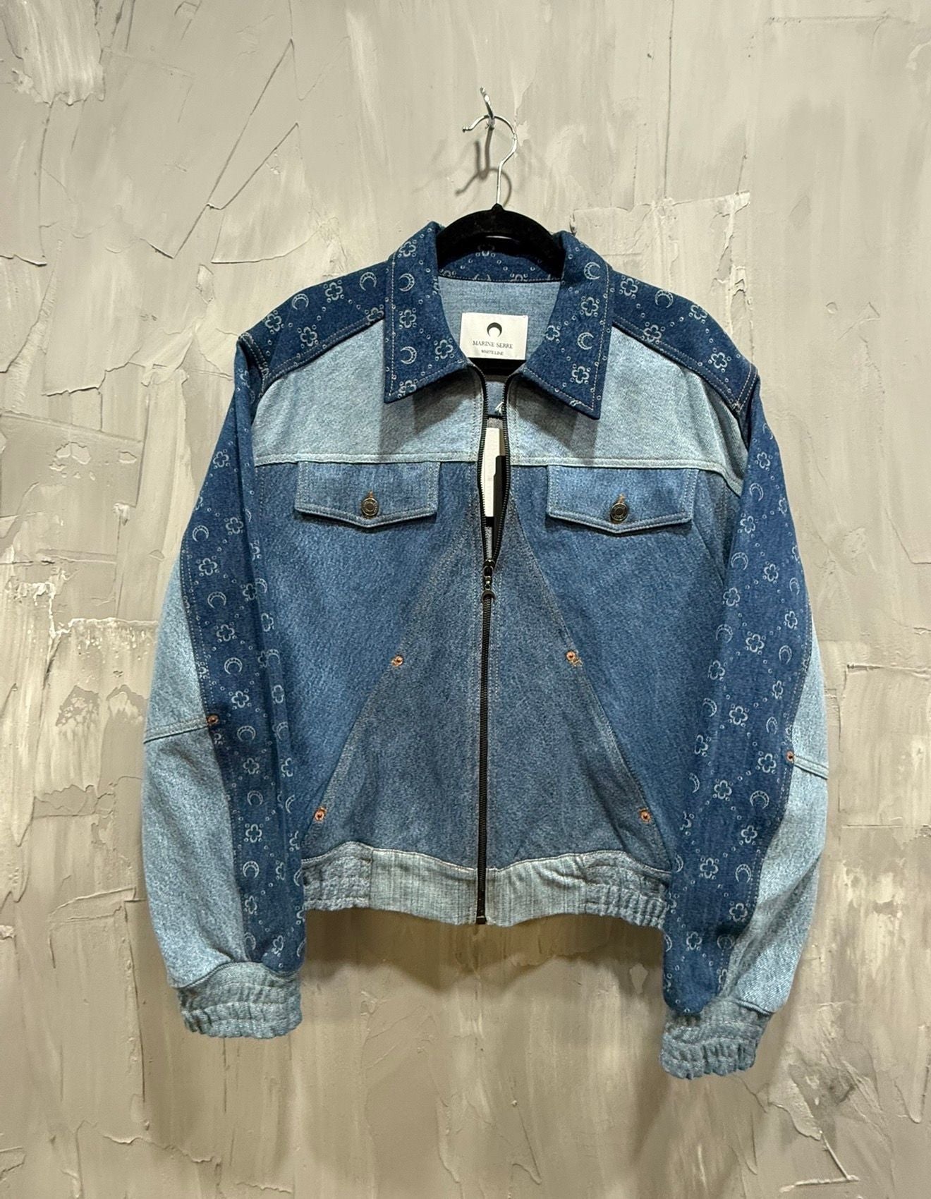 MARINE SERRE DENIM PATCHWORK JACKET