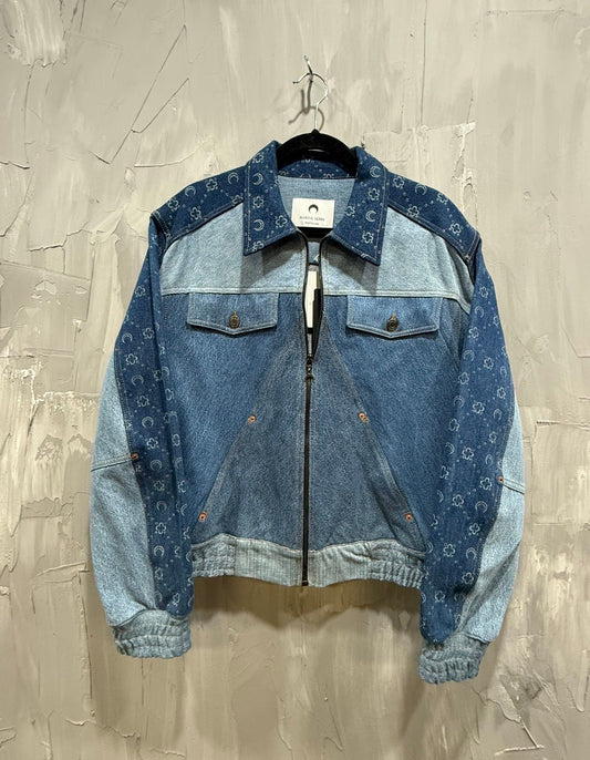 MARINE SERRE DENIM PATCHWORK JACKET