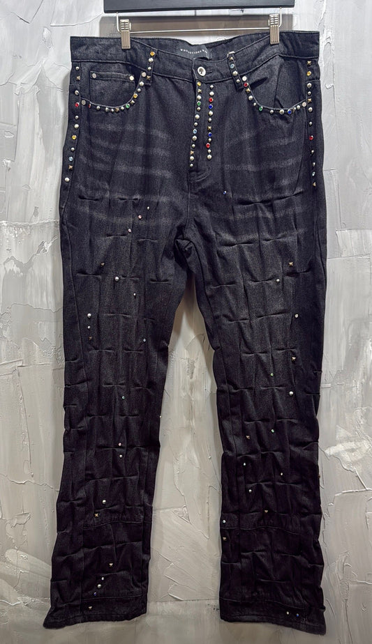 WDW STUD CINCHED JEAN BLACK