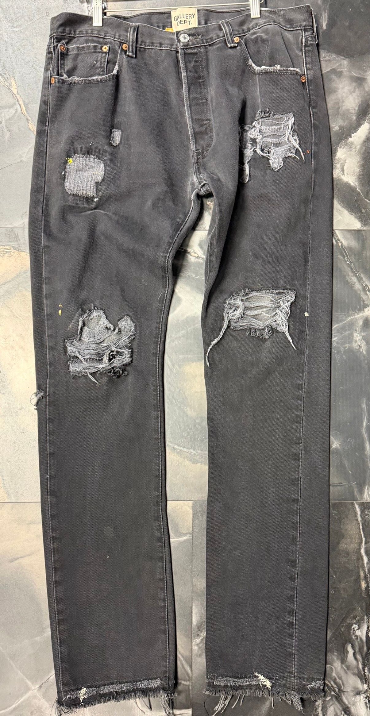 Gallery Dept. Distressed Washed Black Jeans