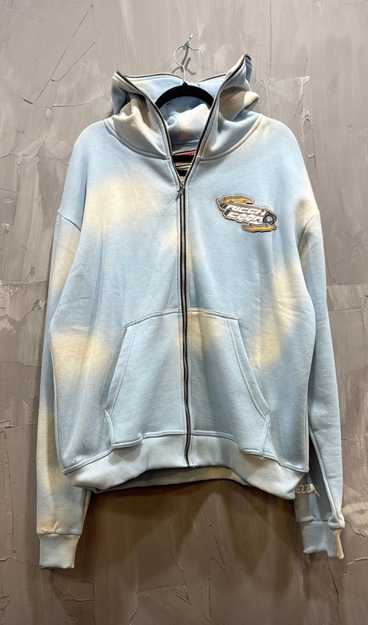 RICCHEZZA ZIP UP HOODIE SKY BLUE