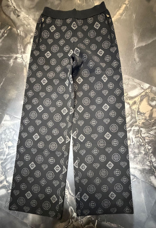 Casa Blanca City Jacquard Black Trousers