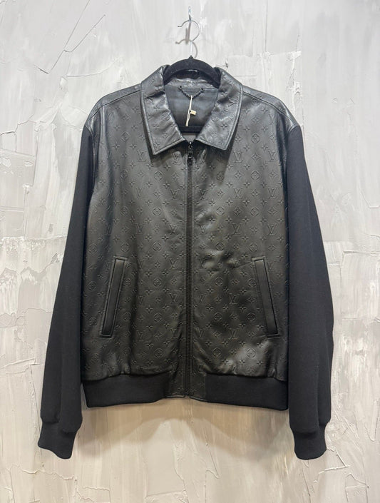 Louis Vuitton Monogram Embossed Leather & Mixed Media Blouson - Like New