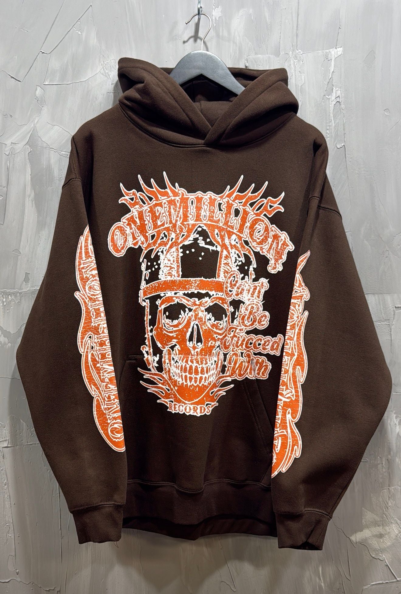 1MILLION HOODIE BROWN ORANGE