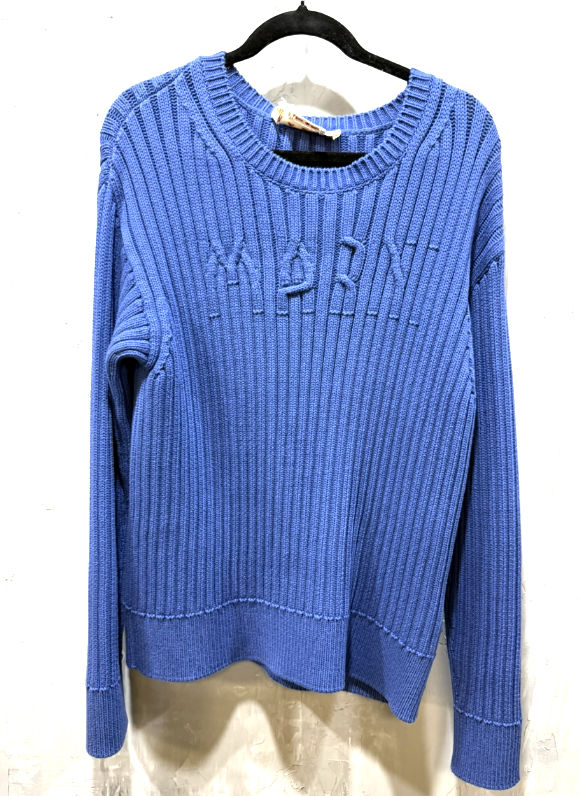 Marni cotton cable blue sweater