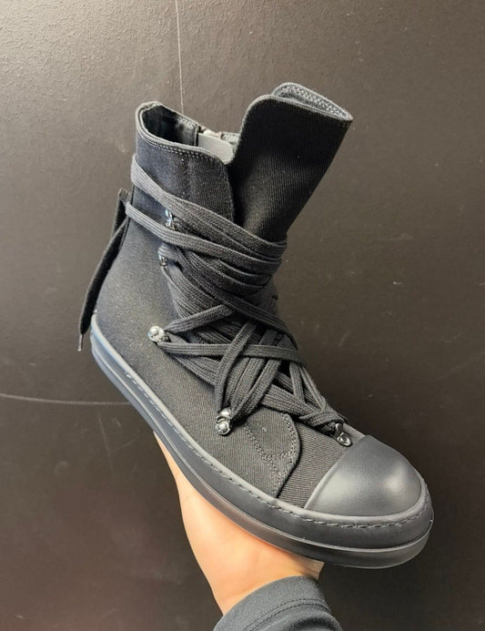 Rick Owens Megalace High Top Black/Black/Black