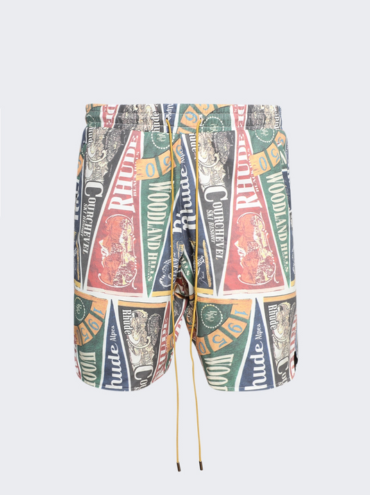 Rhude Collegiate Flag Shorts