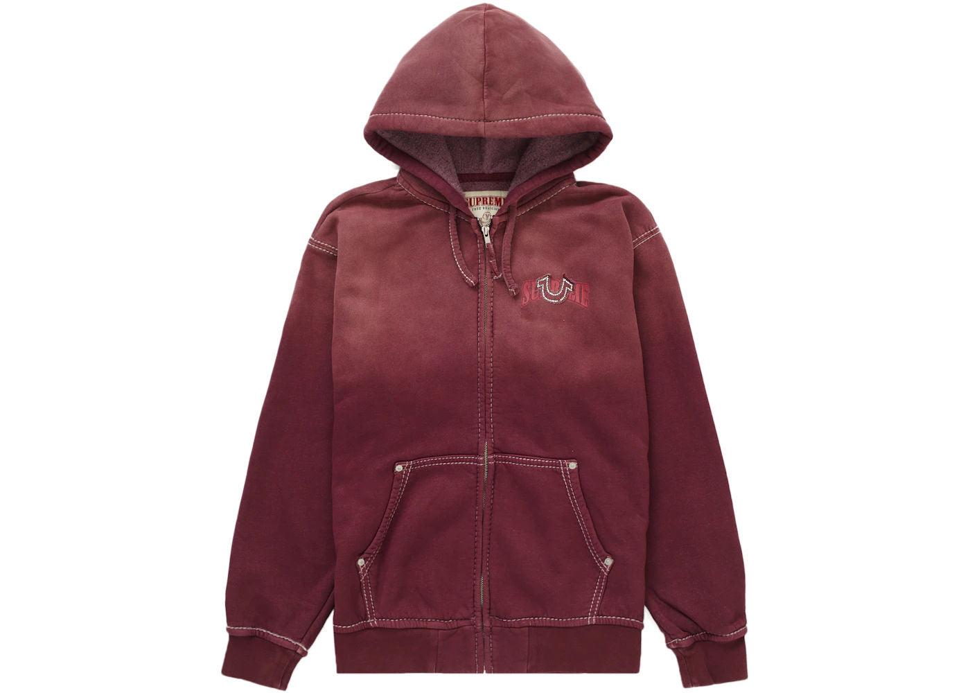 Supreme True Religion Zip Up Hooded Sweatshirt (FW22) Eggplant