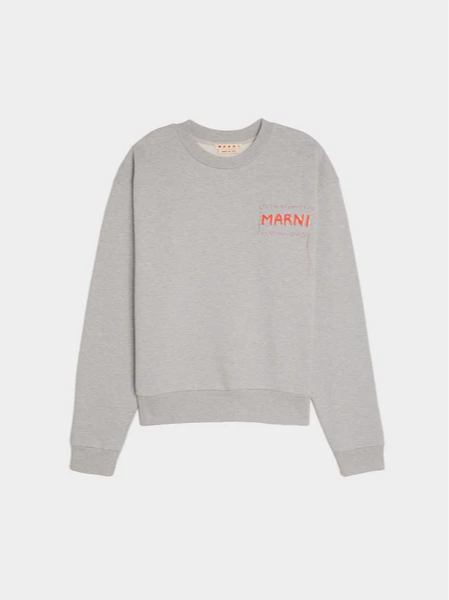 MARNI LOOP BACK GREY SWEATSHIRT