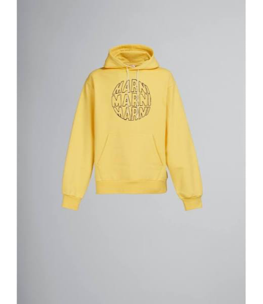MARNI CIRCULAR LOGO YELLOW HOODIE