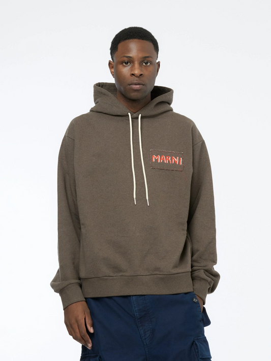 Marni Logo-Print Cotton-Jersey Hoodie
