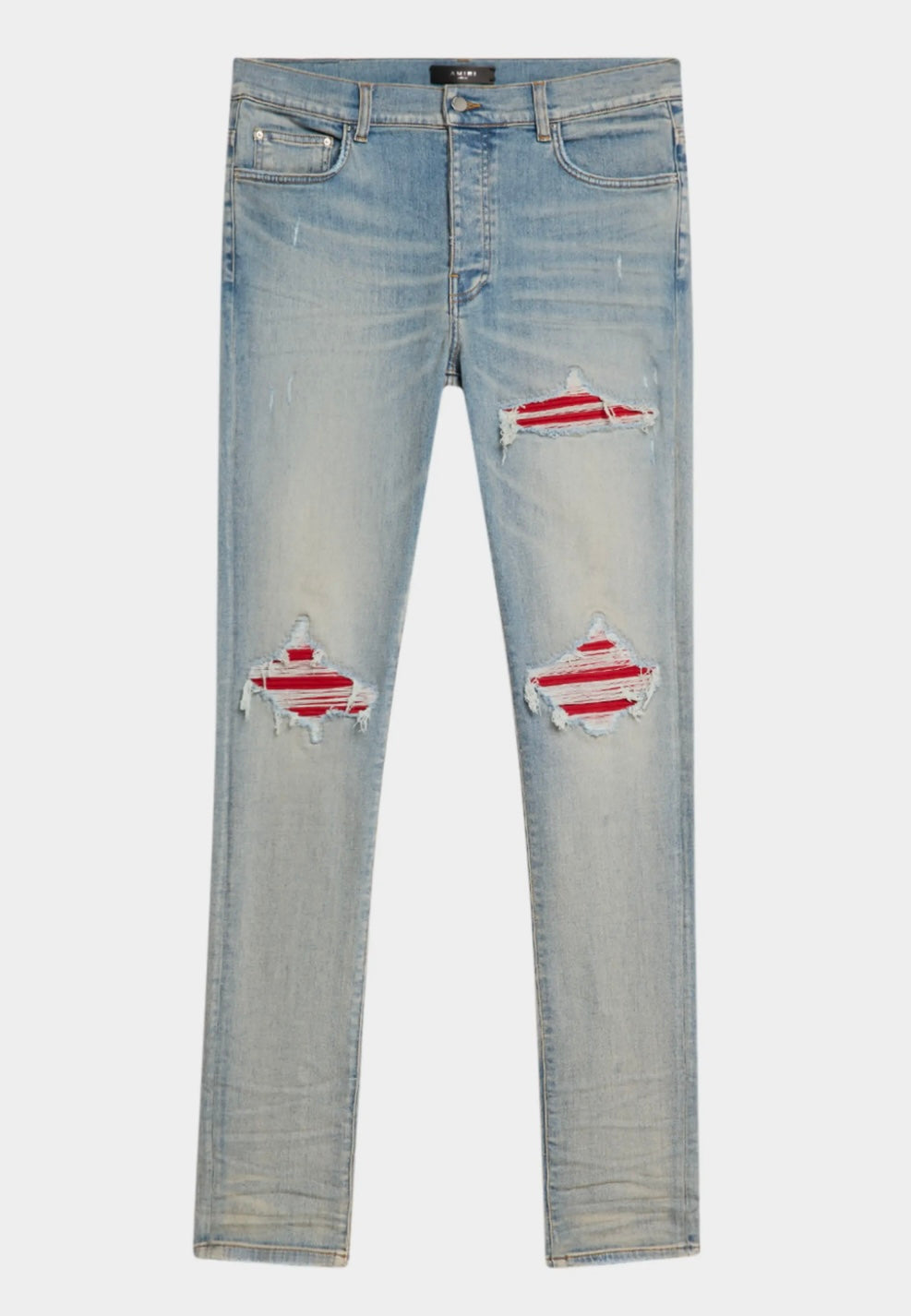 Amiri Jeans Light Wash Red Patch