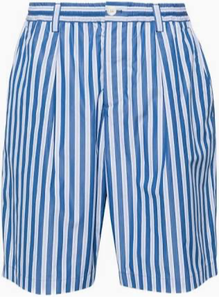 MARNI STRIPED COMPACT POPLIN SHORTS