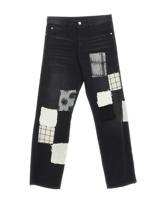 MARNI BLEACHED PATCH BLACK DENIM