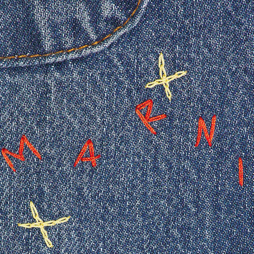Marni Stonewashed Denim With Mohair Patchwork Shirt