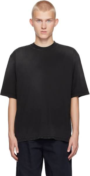 MARNI DIP-DYED MENDED BLACK T SHIRT