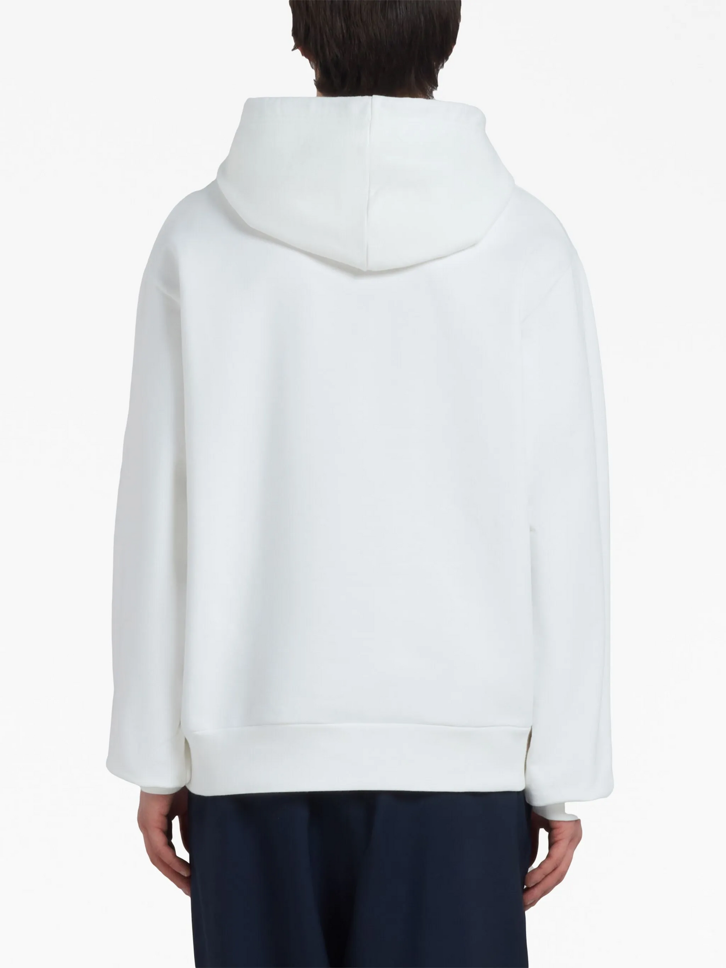 MARNI MID LOGO WHITE HOODIE