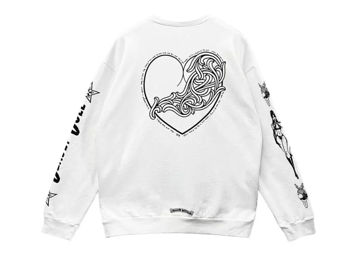 Chrome Hearts Deadly Doll Vine Heart Sweatshirt