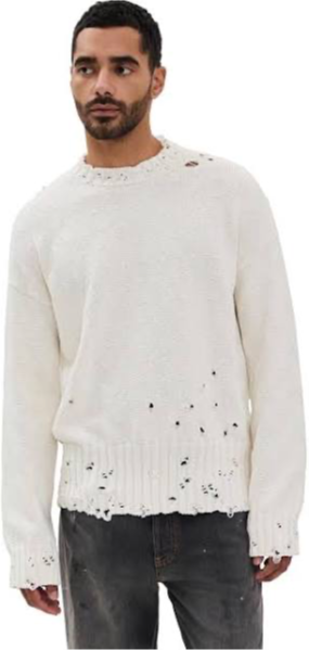 MARNI DISHEVELLED WHITE SWEATER
