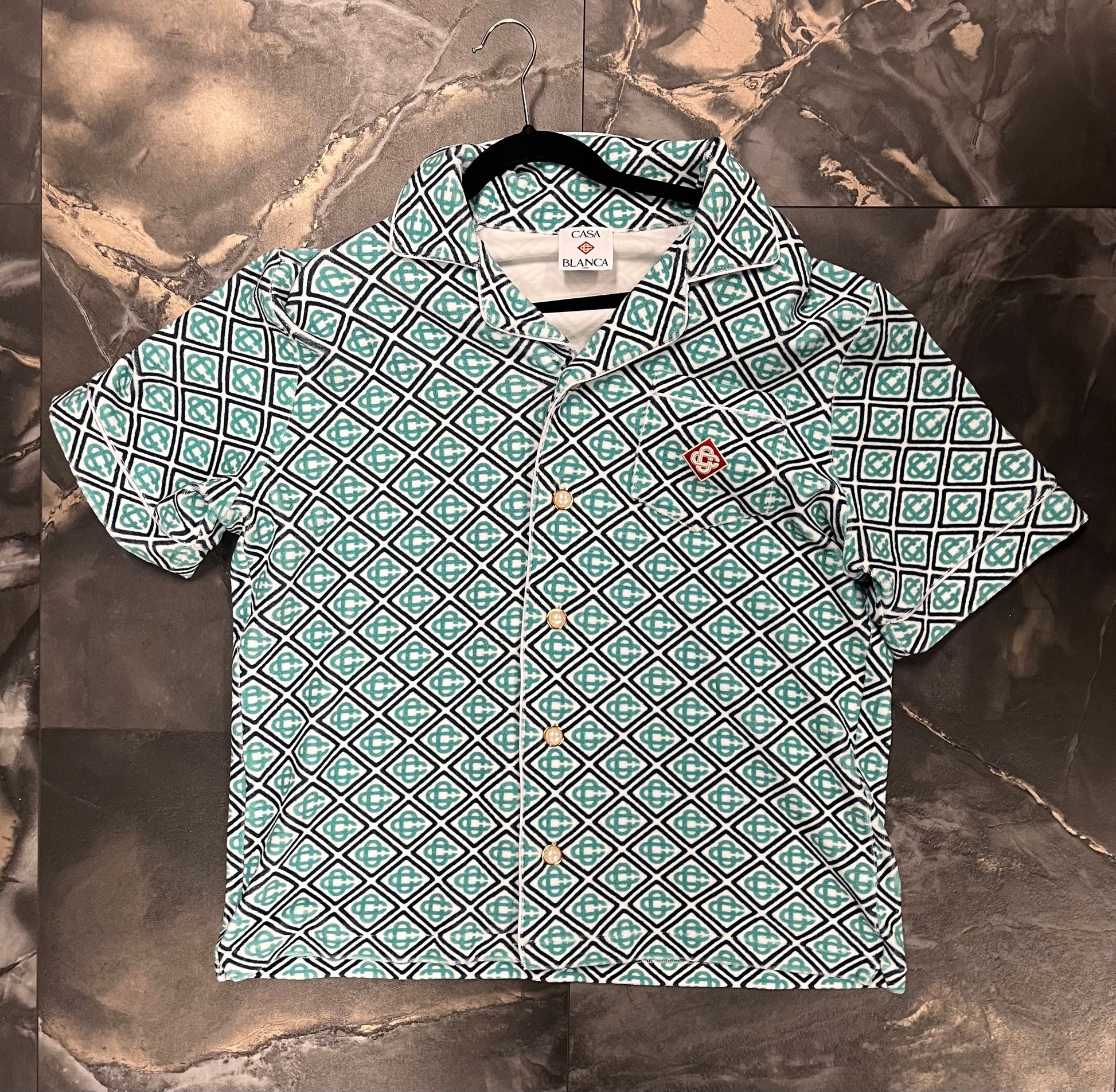Casa Blanca TOWELLING MONOGRAM SHORT SLEEVE TOWELLING SHIRT