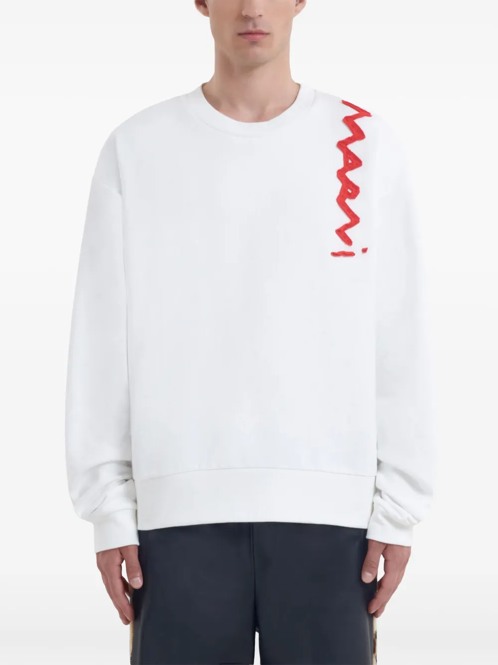 Marni brushed cotton sweatshirt white