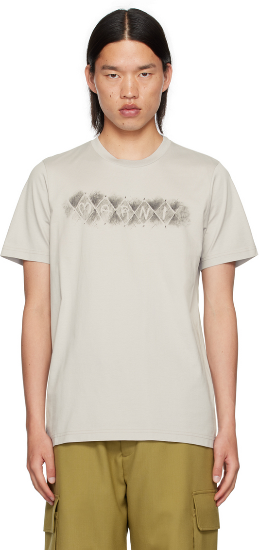 MARNI ARGYLE GREY T SHIRT