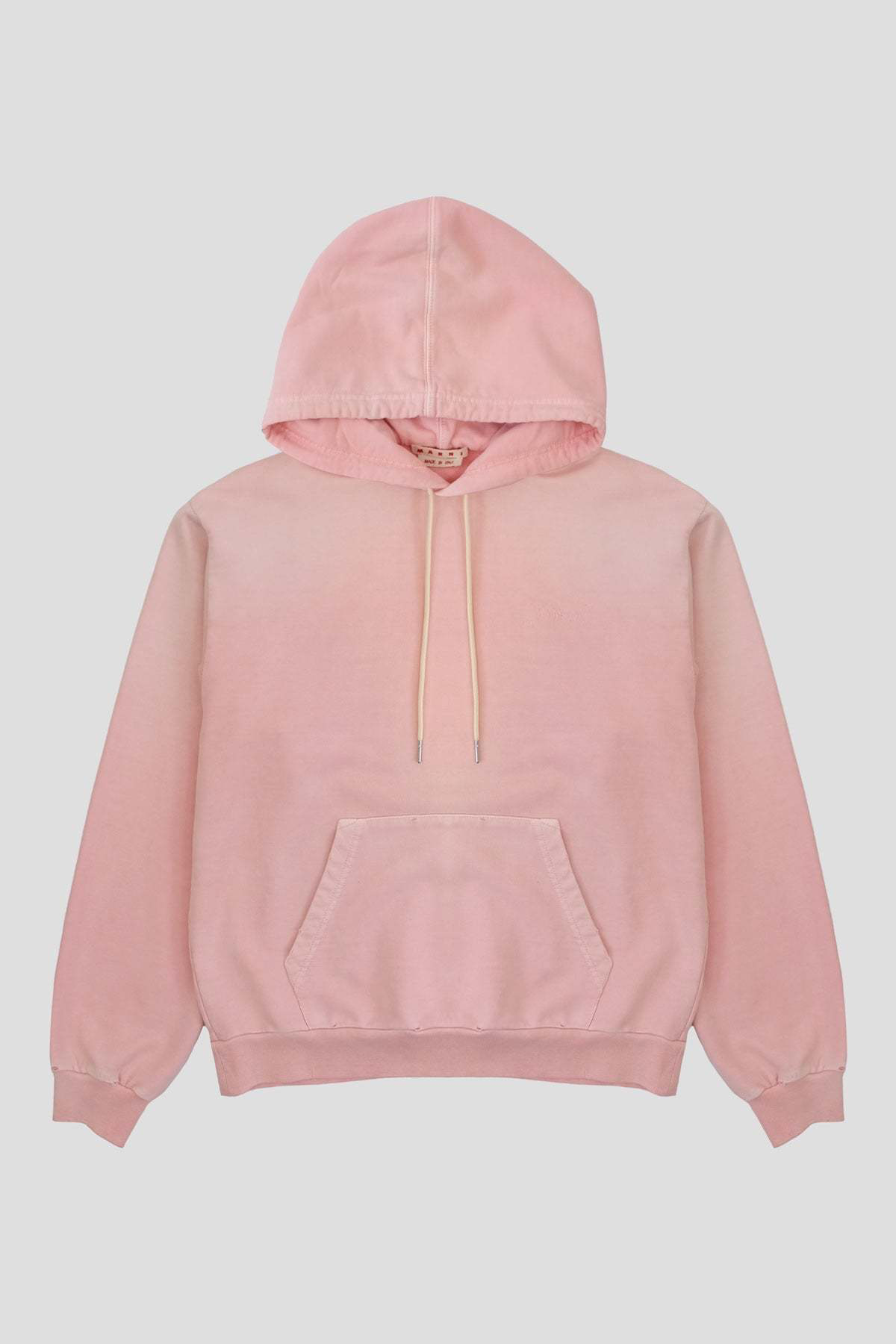 MARNI MENDED DYED LOOPBACK PINK HOODIE
