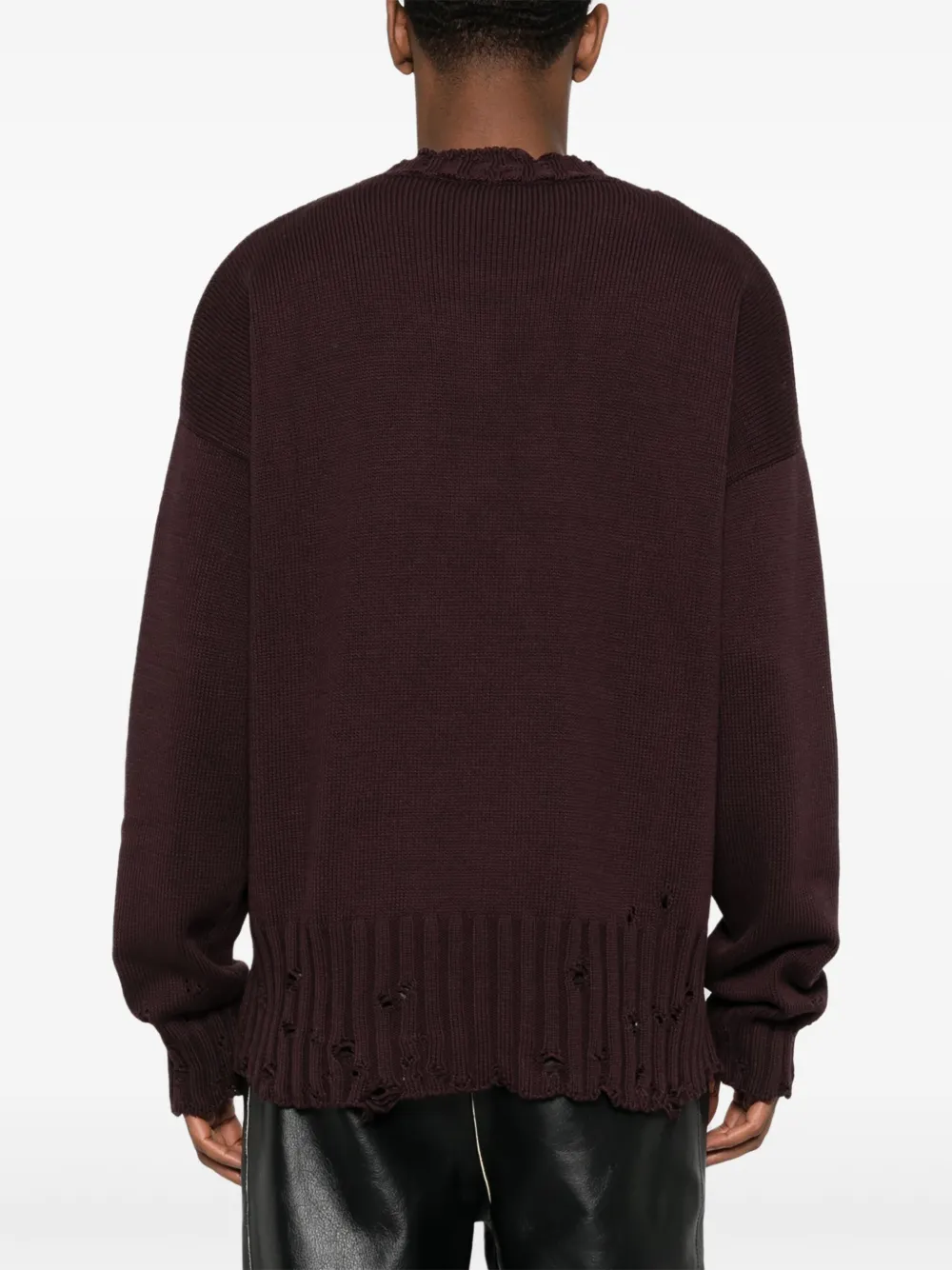 MARNI DISHEVELLED BURGUNDY SWEATER