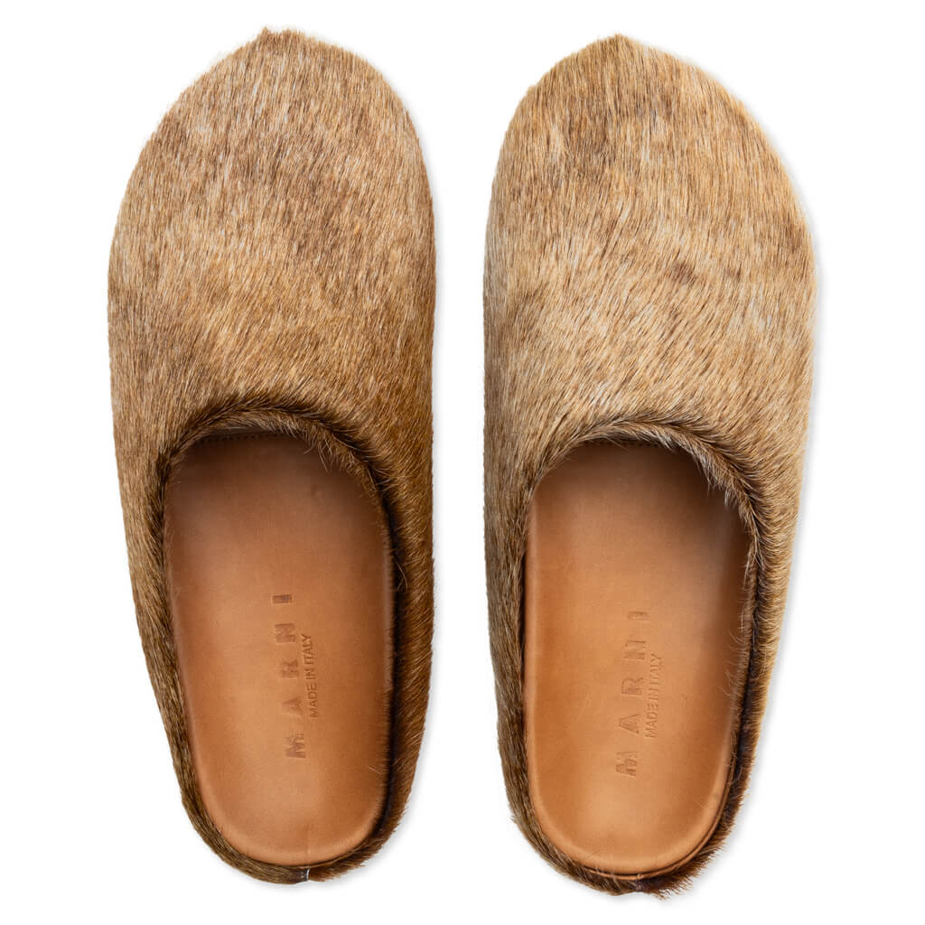 MARNI long hair calfskin fussbett sabot